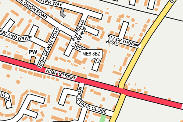 ME8 8BZ map - OS OpenMap – Local (Ordnance Survey)