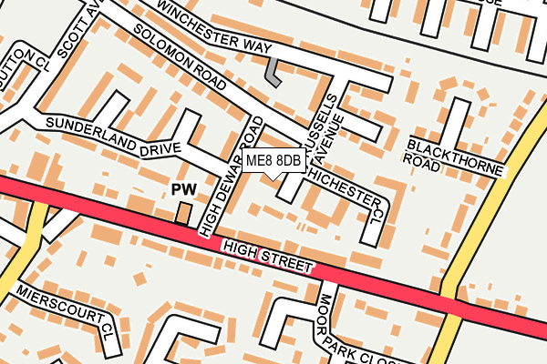 ME8 8DB map - OS OpenMap – Local (Ordnance Survey)