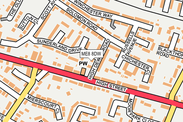 ME8 8DW map - OS OpenMap – Local (Ordnance Survey)