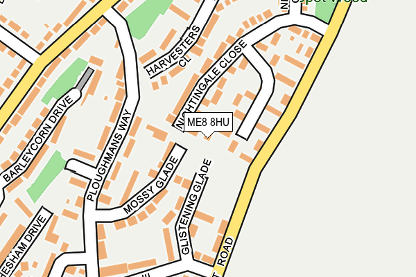 ME8 8HU map - OS OpenMap – Local (Ordnance Survey)