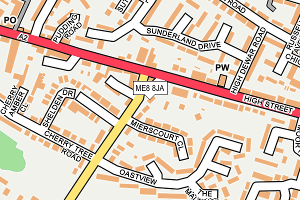 ME8 8JA map - OS OpenMap – Local (Ordnance Survey)