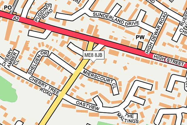 ME8 8JB map - OS OpenMap – Local (Ordnance Survey)