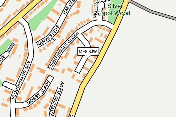 ME8 8JW map - OS OpenMap – Local (Ordnance Survey)