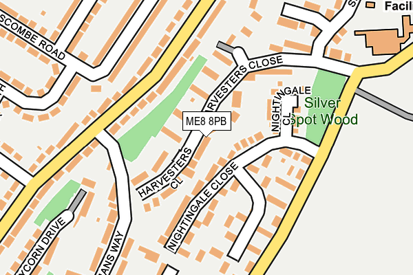 ME8 8PB map - OS OpenMap – Local (Ordnance Survey)