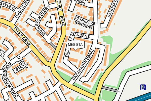 ME8 8TA map - OS OpenMap – Local (Ordnance Survey)
