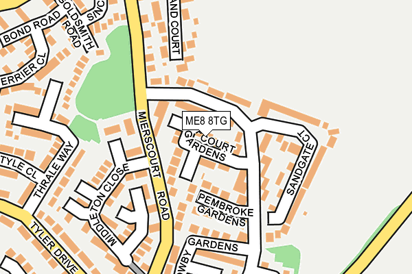 ME8 8TG map - OS OpenMap – Local (Ordnance Survey)