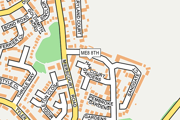 ME8 8TH map - OS OpenMap – Local (Ordnance Survey)