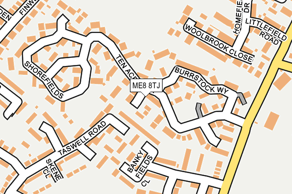 ME8 8TJ map - OS OpenMap – Local (Ordnance Survey)