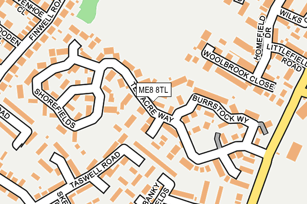 ME8 8TL map - OS OpenMap – Local (Ordnance Survey)