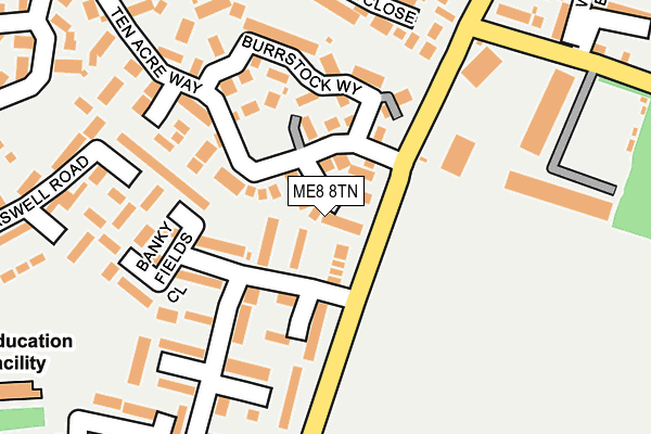 ME8 8TN map - OS OpenMap – Local (Ordnance Survey)