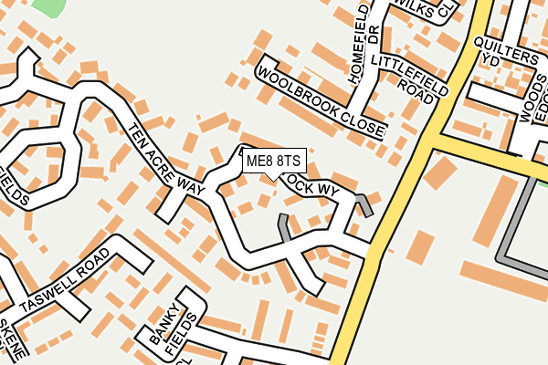 ME8 8TS map - OS OpenMap – Local (Ordnance Survey)