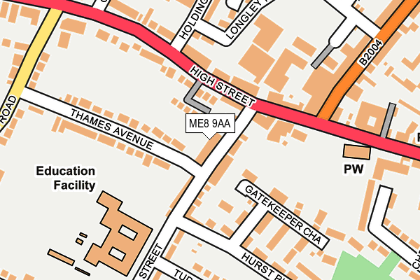 ME8 9AA map - OS OpenMap – Local (Ordnance Survey)