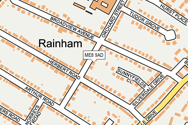 ME8 9AD map - OS OpenMap – Local (Ordnance Survey)