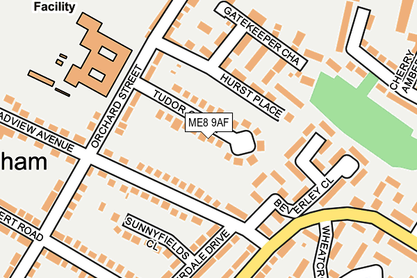 ME8 9AF map - OS OpenMap – Local (Ordnance Survey)