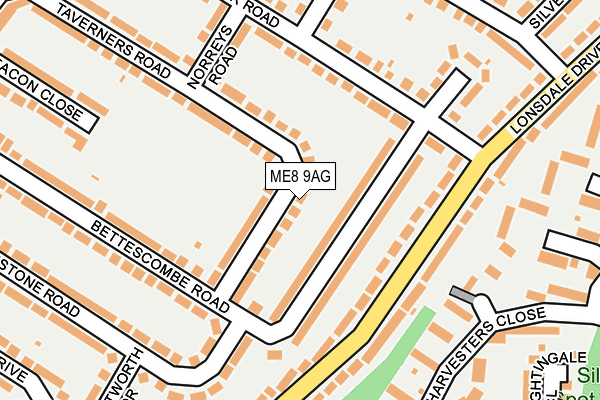 ME8 9AG map - OS OpenMap – Local (Ordnance Survey)