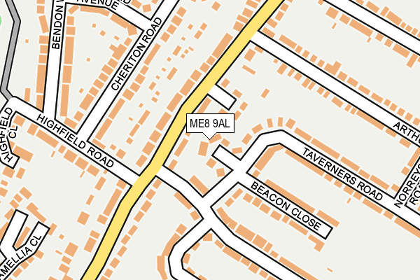 ME8 9AL map - OS OpenMap – Local (Ordnance Survey)