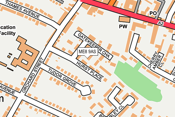 ME8 9AS map - OS OpenMap – Local (Ordnance Survey)