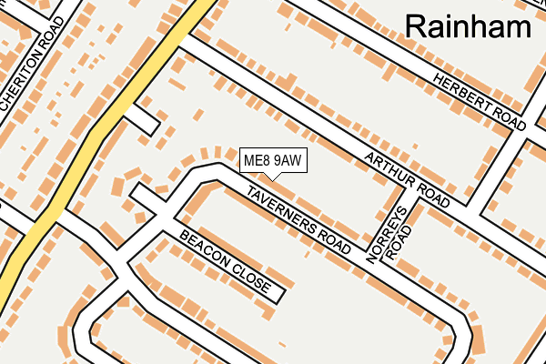 ME8 9AW map - OS OpenMap – Local (Ordnance Survey)