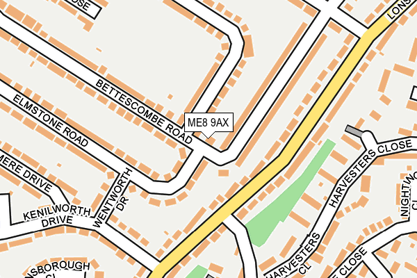 ME8 9AX map - OS OpenMap – Local (Ordnance Survey)