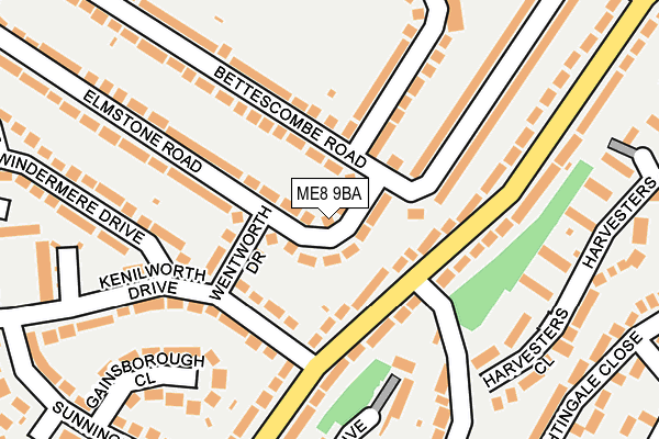 ME8 9BA map - OS OpenMap – Local (Ordnance Survey)