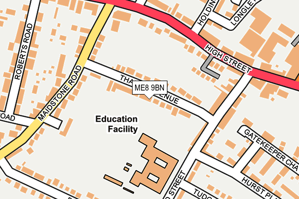 ME8 9BN map - OS OpenMap – Local (Ordnance Survey)