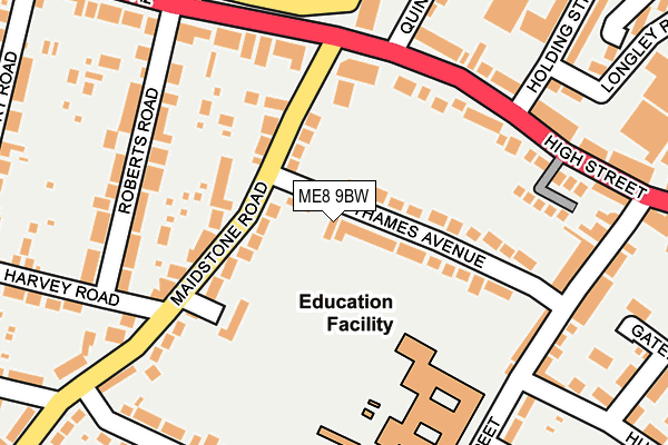 ME8 9BW map - OS OpenMap – Local (Ordnance Survey)