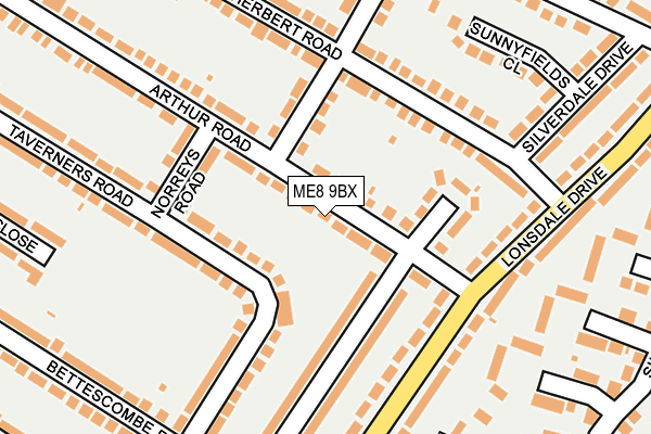 ME8 9BX map - OS OpenMap – Local (Ordnance Survey)