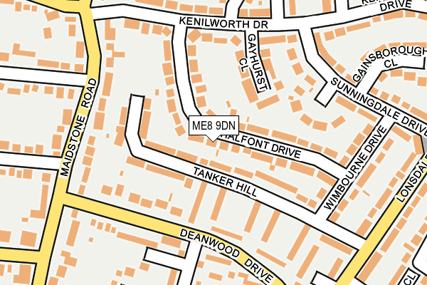 ME8 9DN map - OS OpenMap – Local (Ordnance Survey)