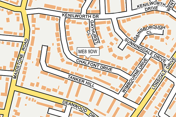 ME8 9DW map - OS OpenMap – Local (Ordnance Survey)