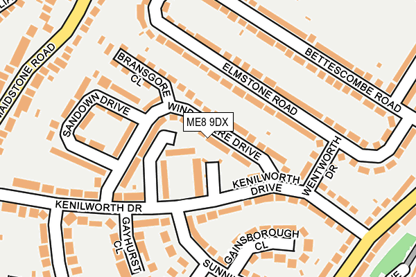 ME8 9DX map - OS OpenMap – Local (Ordnance Survey)