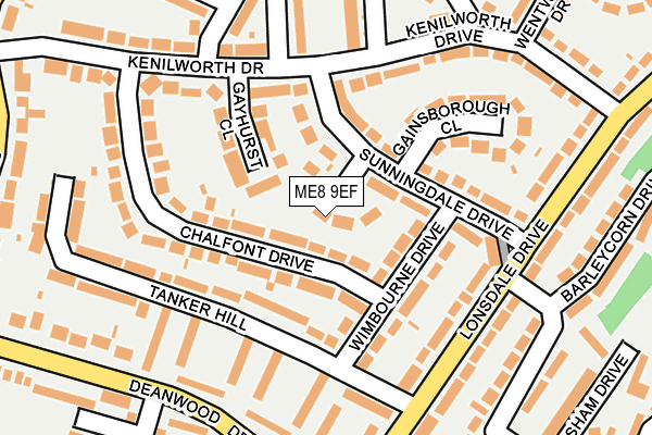 ME8 9EF map - OS OpenMap – Local (Ordnance Survey)