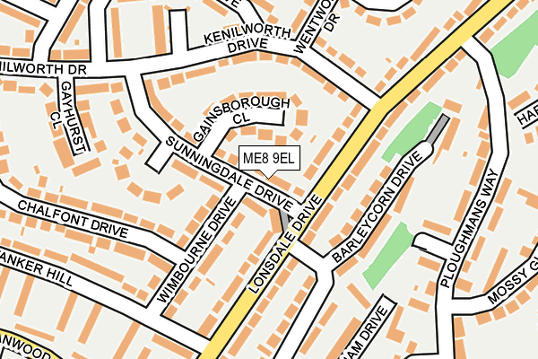 ME8 9EL map - OS OpenMap – Local (Ordnance Survey)