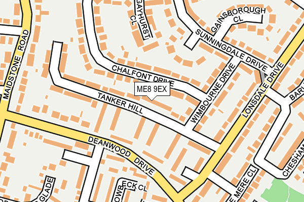 ME8 9EX map - OS OpenMap – Local (Ordnance Survey)