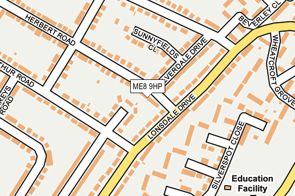 ME8 9HP map - OS OpenMap – Local (Ordnance Survey)