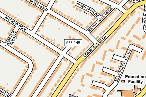 ME8 9HR map - OS OpenMap – Local (Ordnance Survey)