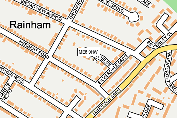 ME8 9HW map - OS OpenMap – Local (Ordnance Survey)