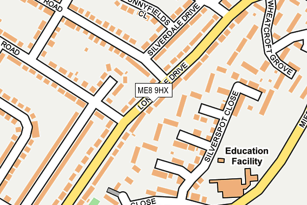 ME8 9HX map - OS OpenMap – Local (Ordnance Survey)