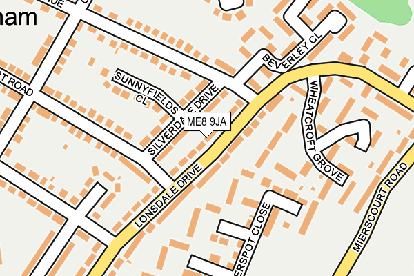 ME8 9JA map - OS OpenMap – Local (Ordnance Survey)