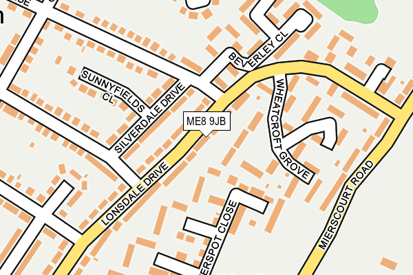 ME8 9JB map - OS OpenMap – Local (Ordnance Survey)