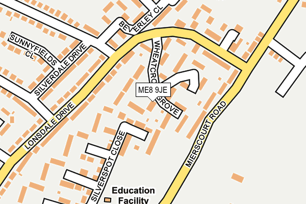 ME8 9JE map - OS OpenMap – Local (Ordnance Survey)