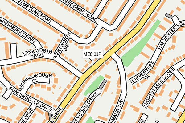 ME8 9JP map - OS OpenMap – Local (Ordnance Survey)