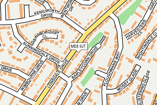 ME8 9JT map - OS OpenMap – Local (Ordnance Survey)