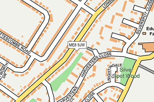 ME8 9JW map - OS OpenMap – Local (Ordnance Survey)