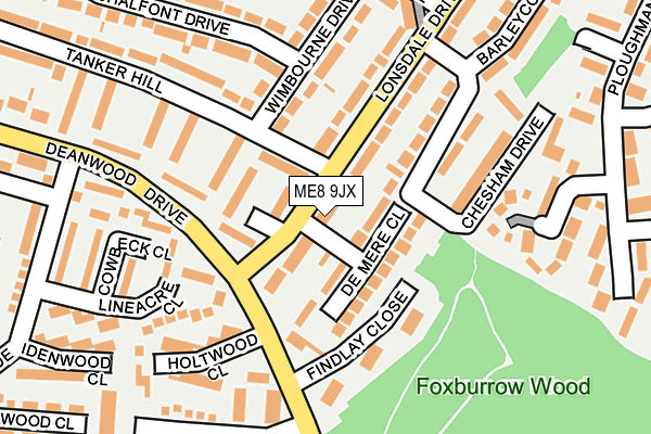 ME8 9JX map - OS OpenMap – Local (Ordnance Survey)