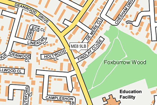 ME8 9LB map - OS OpenMap – Local (Ordnance Survey)