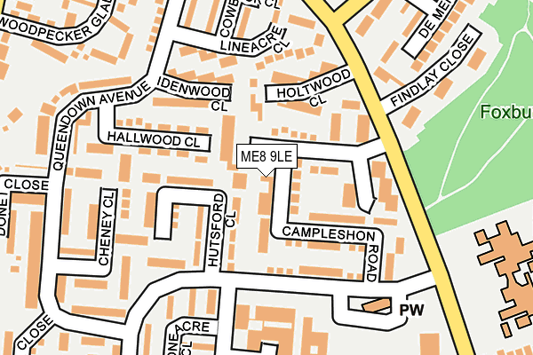 ME8 9LE map - OS OpenMap – Local (Ordnance Survey)