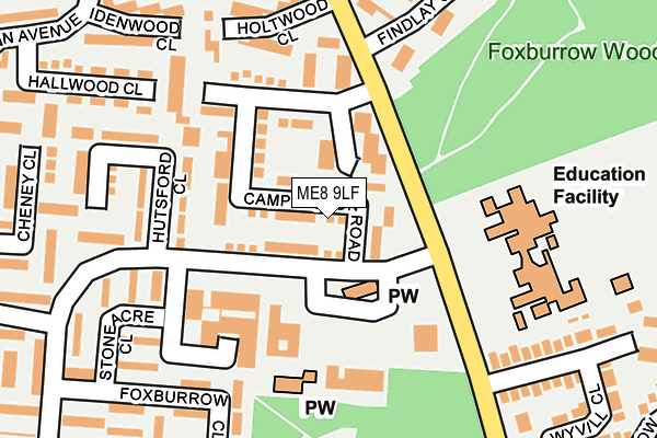 ME8 9LF map - OS OpenMap – Local (Ordnance Survey)