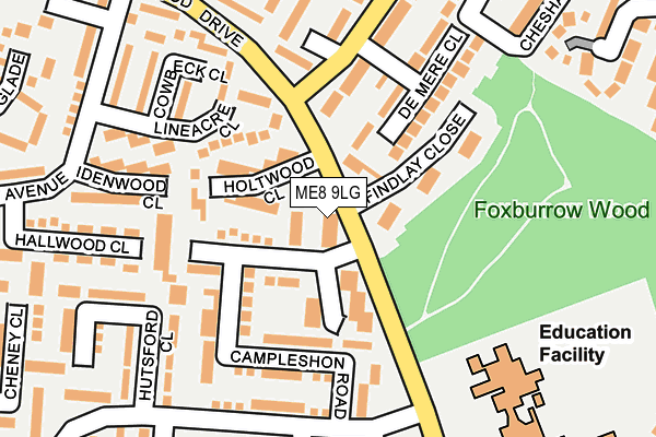 ME8 9LG map - OS OpenMap – Local (Ordnance Survey)