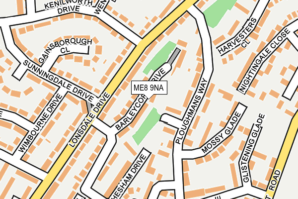 ME8 9NA map - OS OpenMap – Local (Ordnance Survey)