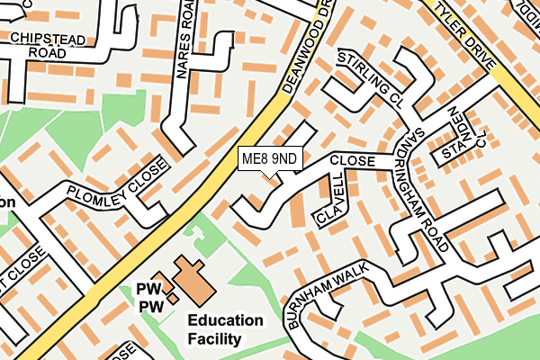 ME8 9ND map - OS OpenMap – Local (Ordnance Survey)